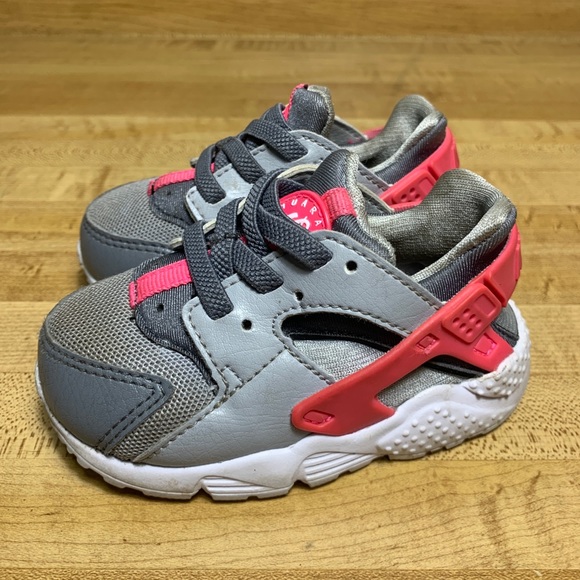 Nike Huarache Baby Girl Size 5C Gray And Pink - Picture 2 of 8